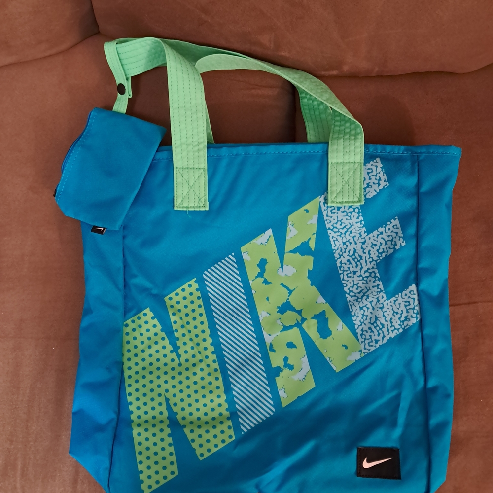 Nike Teal and Lime Graphic Tote